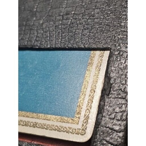 Vintage Bridge Board Complete Set Score Pencils Playing Cards Leather Card Box - Picture 7 of 12